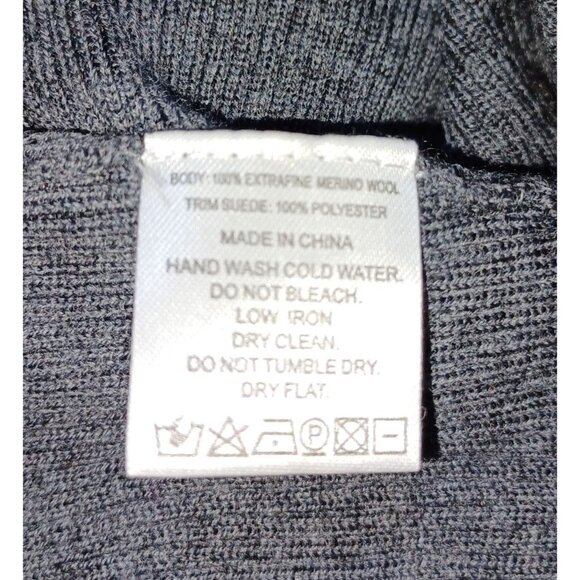 Bobby Jones Merino Wool Henley Mens XL Rib Knit Faux Suede Trim Heritage Classic - Picture 4 of 7